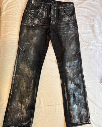 COATED - Jeans a sigaretta - nero denim