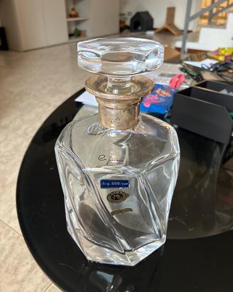 Decanter per liquori argento e cristallo