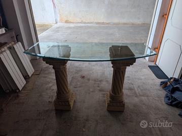 Consolle in Tufo e Vetro Sagomato