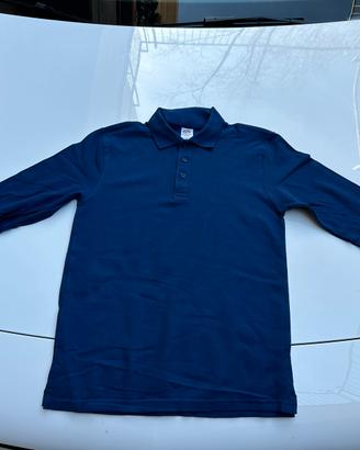 Polo Fruit of the Loom blu Lunga 20 tg S + 10 tg M