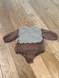 Tutina in cotone con maglione di lana