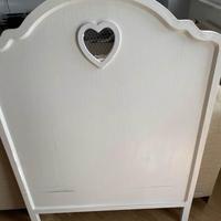 Testata letto singolo shabby cuore