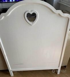 Testata letto singolo shabby cuore