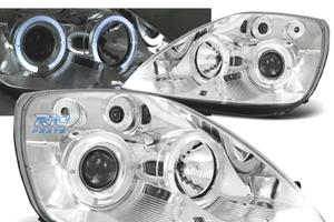FARI PER FORD FIESTA MK6 02-05 OCCHI ANGEL CROMATI