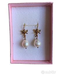 Orecchini pendenti angeli e perla