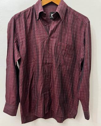 🍷 Camicia Rocco Barocco Bordeaux Quadrettata 👔