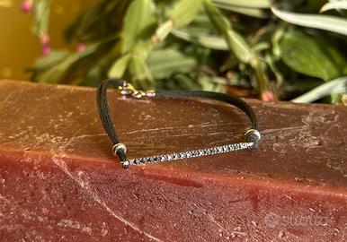 Bracciale uomo in oro 750 18 carati diamanti neri