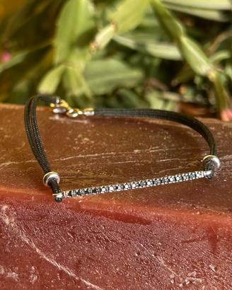 Bracciale uomo in oro 750 18 carati diamanti neri