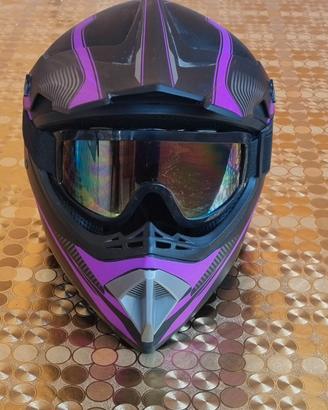 Casco + Occhiali Bici da cross e da discesa