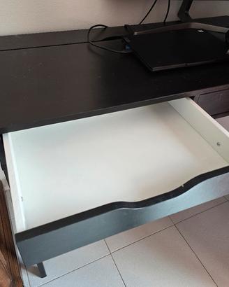 Scrivania nera con cassetti 100x50 cm