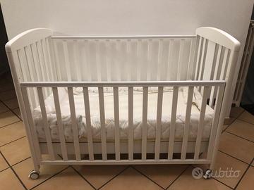 Lettino con sponde bianco legno