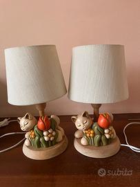 Thun Lampade  Con Gatto E Fiori Fuori Produzione