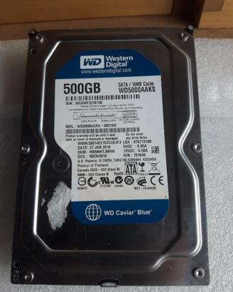 Hard disk da 500 Gb W.D. Blue 3,5" SATA III 3.5"