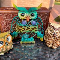 3 Gufi portafortuna (2 in legno + 1 metallo) 🦉