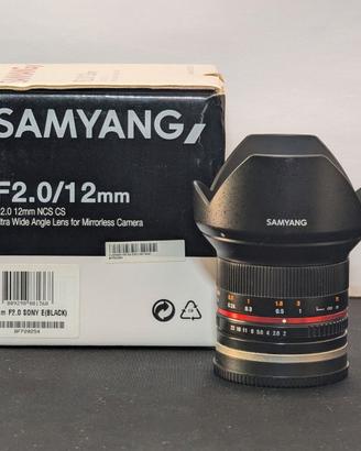 Samyang 12mm F2.0 NCS CS per Sony E
