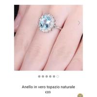 Anello in arg. massiccio 925 con topazio naturale