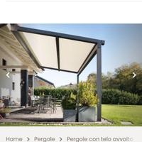 Pergola con tenda a rullo