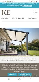 Pergola con tenda a rullo