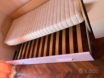 Letto doppio viola con rete ortopedica