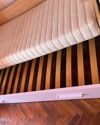 Letto doppio viola con rete ortopedica