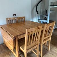 Tavolo legno allunganbile e sedie