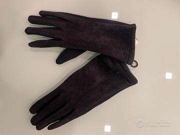 Guanti brillantinati neri touch screen S