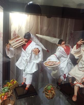 trittico Pulcinella stile napoletano del 700
