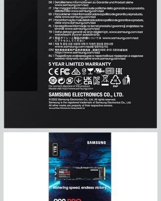 Samsung 990 PRO NVMe M.2 SSD, 1TB, PCIe 4.0, 7.450