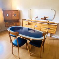 Tavolo e Quattro Sedie In Stile Ico Parisi