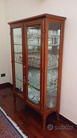 Vetrinetta legno massello e vetro - fondo specchio