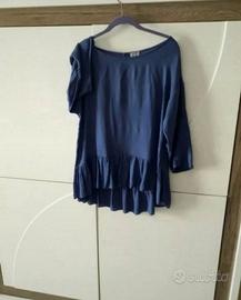 Camicia blu elettrico viscosa