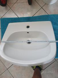 Lavabo da Bagno in Ceramica con Colonna Copriscari