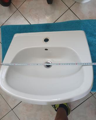 Lavabo da Bagno in Ceramica con Colonna Copriscari