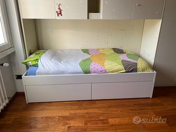 Letto una piazza e mezza ikea Brimnes bianco