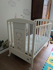 Culla in legno bianco con cassetto design 