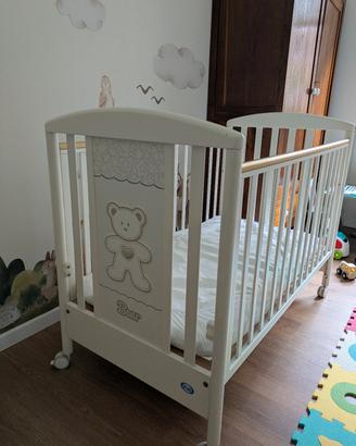 Culla in legno bianco con cassetto design 