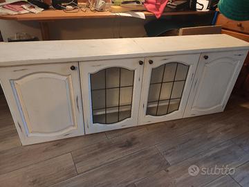 credenza in laccato bianco anticato
