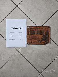 Targa Vintage Lion Noir - Cirage Crème
