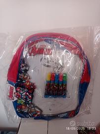 Zainetto Avengers set da colorare con fogli