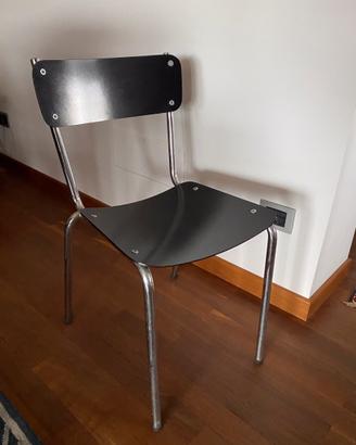 5 sedie vintage formica nera