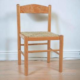 sedia legno massello seduta paglia