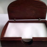 Porta foglietti o biglietti legno ed argento