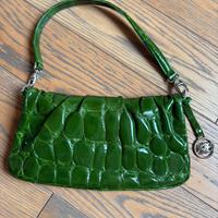 Borsa nuova vernice verde firmata tosca blu