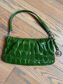 Borsa nuova vernice verde firmata tosca blu