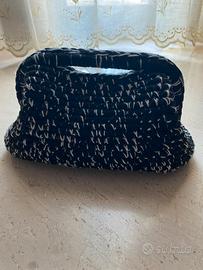 borsa uncinetto nera&argento