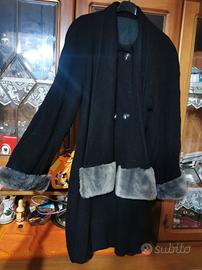 Cappotto donna nero in lana taglia 48