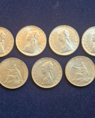 🇮🇹ITALIA. Lotto 7 Monete 500 Lire Argento Misto