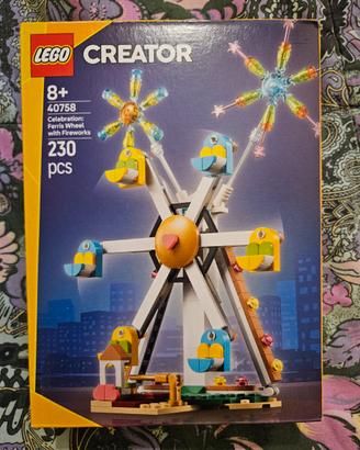 Lego ruota panoramica  e fuochi di artificio