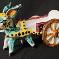 Asino carretto Vietri, ceramica anni ‘60