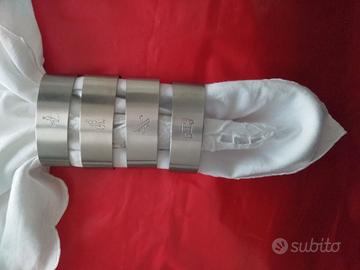 Portatovaglioli 8 pezzi acciaio inox nuovi